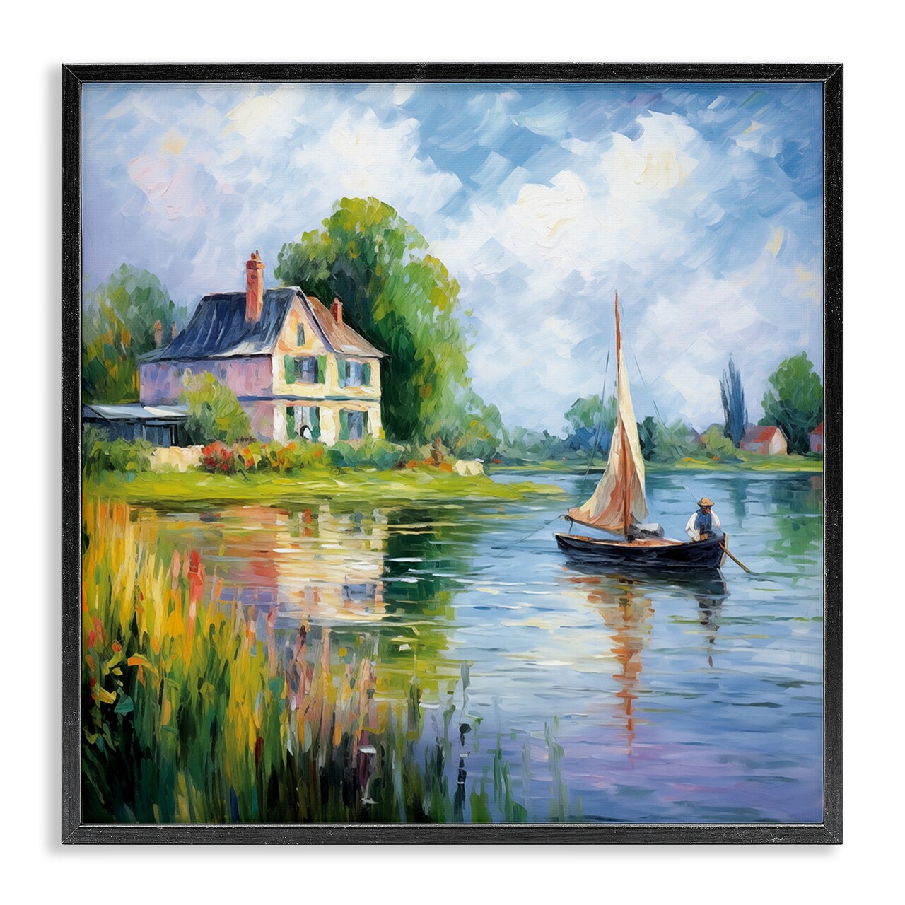 Stupell Industries Boat Drifting Near Shore Framed Giclee Design by Heidi Kuntz